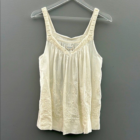 aerie Tops - Aerie Cream Smocked Tank Top size L